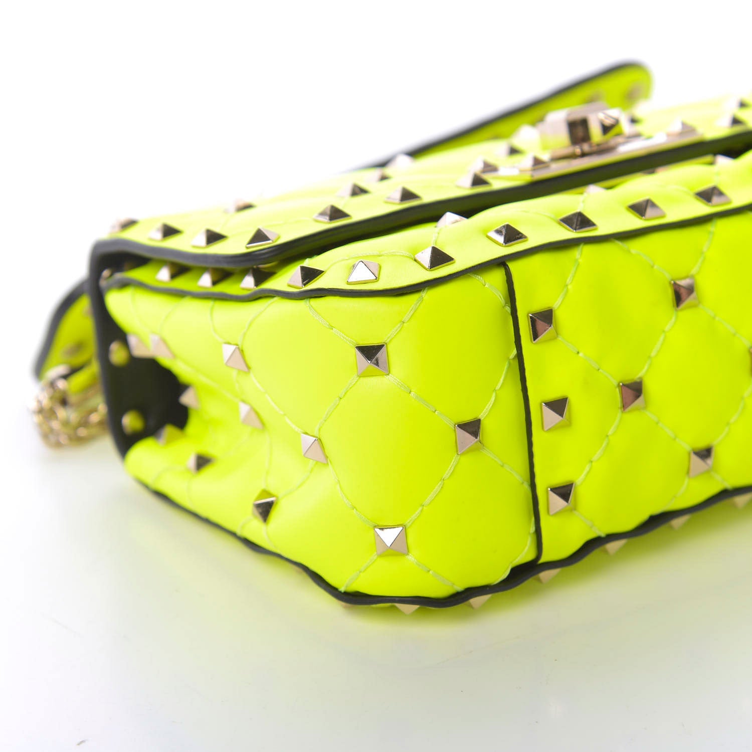 Valentino Garavani Calfskin Mini Rockstud Spike Shoulder Bag Lime 5 of 8