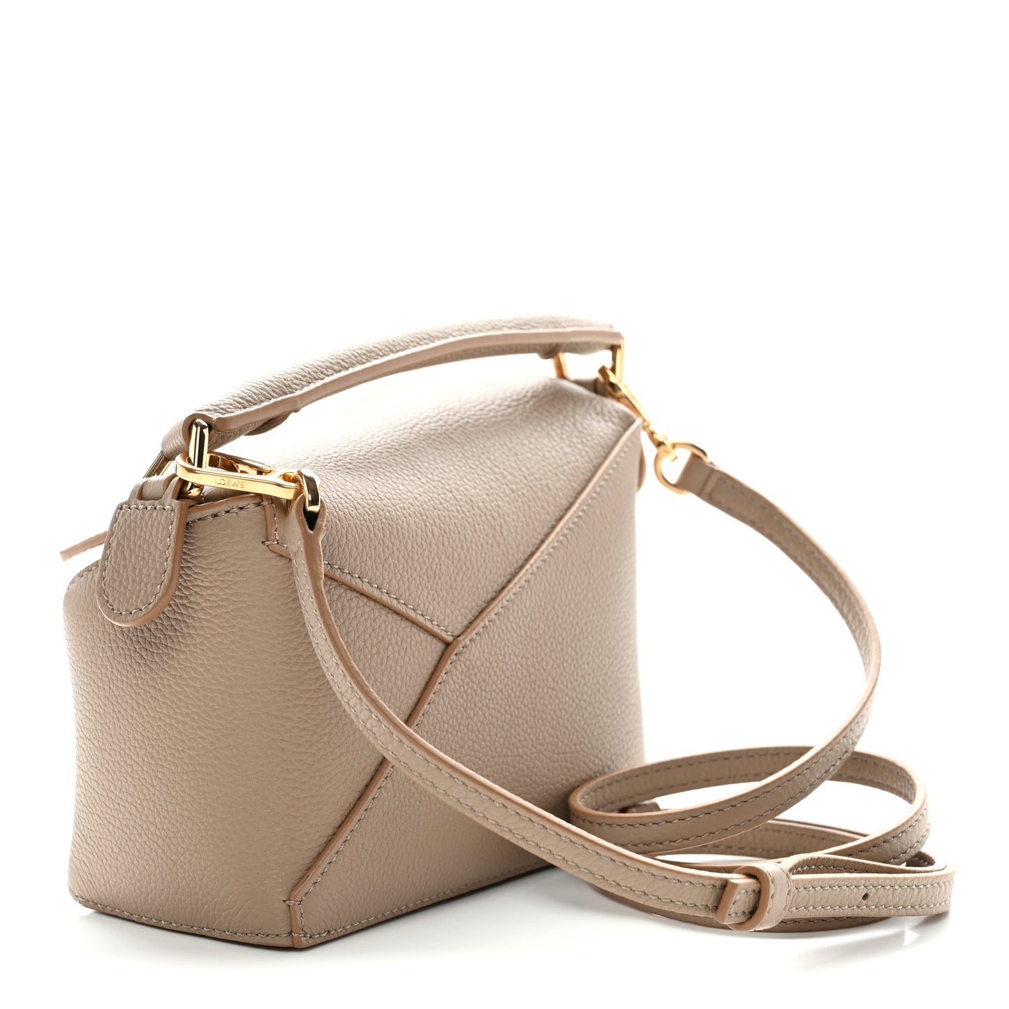 Soft Grained Calfskin Mini Puzzle Edge Bag Sand