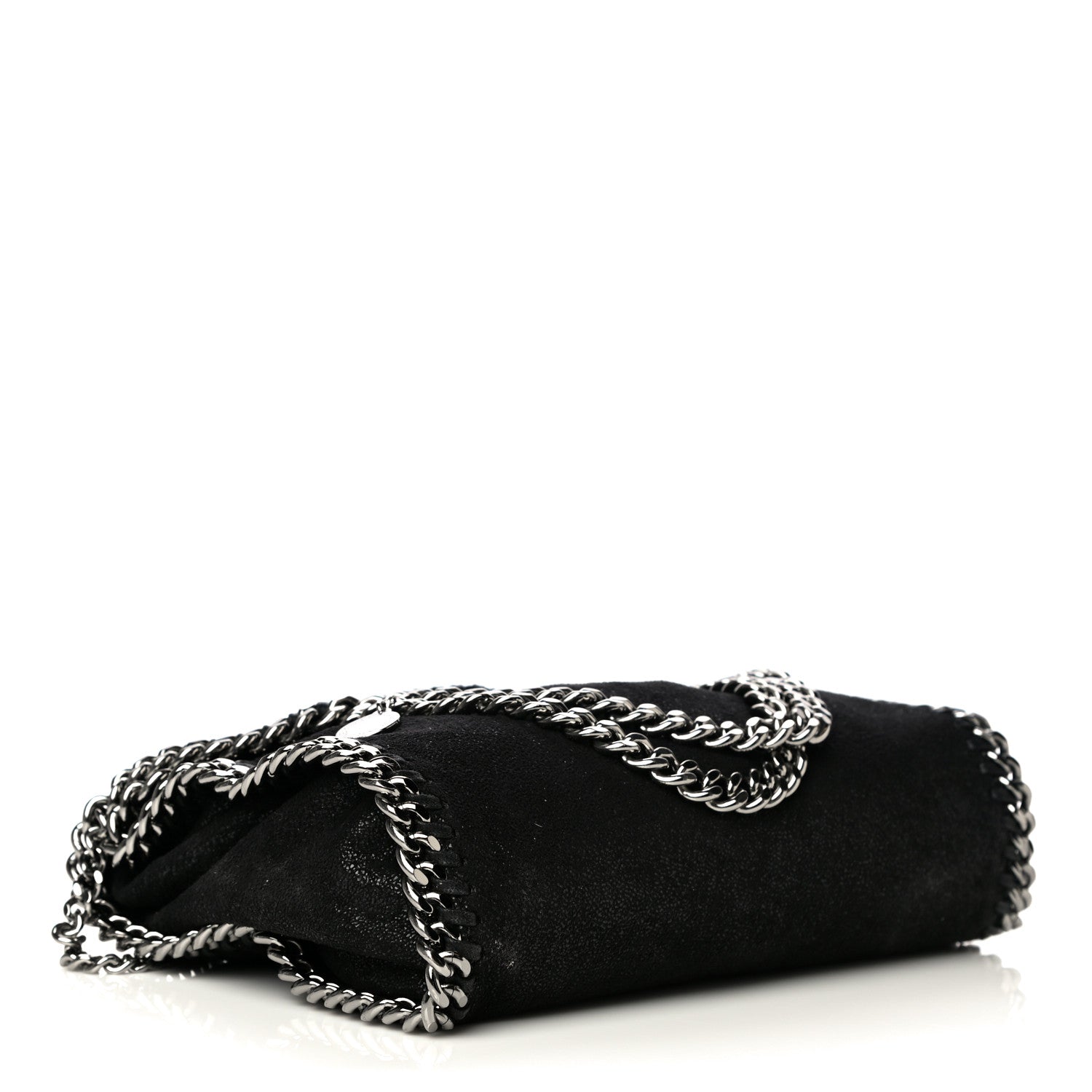 Stella McCartney Shaggy Deer Mini Falabella Fold Over Tote Black 4 of 11
