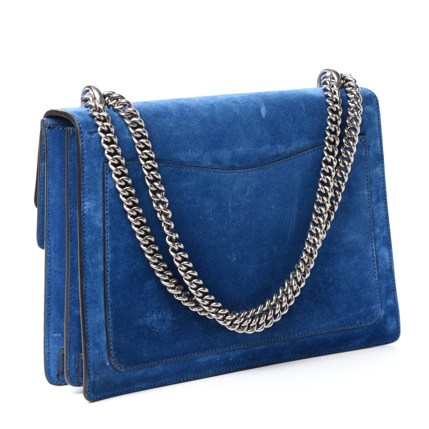 Gucci Suede Medium Dionysus Shoulder Bag Blue 3 of 14