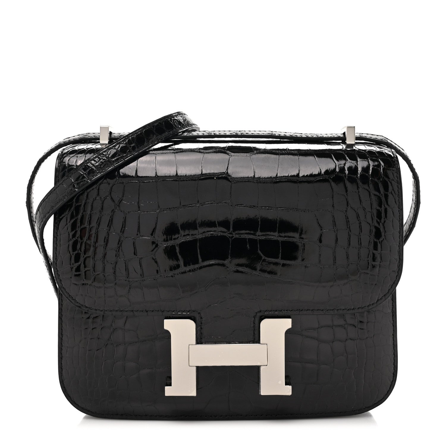 Hermes Shiny Alligator Constance 18 Black 1 of 11