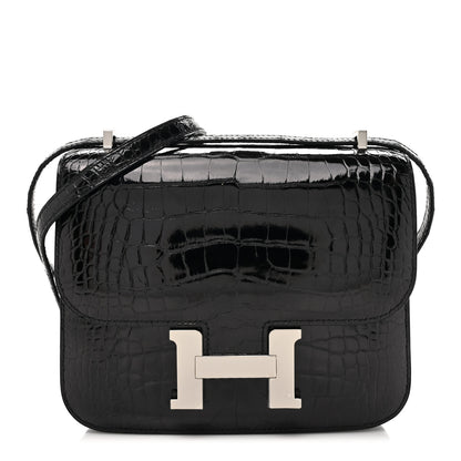 Hermes Shiny Alligator Constance 18 Black 1 of 11