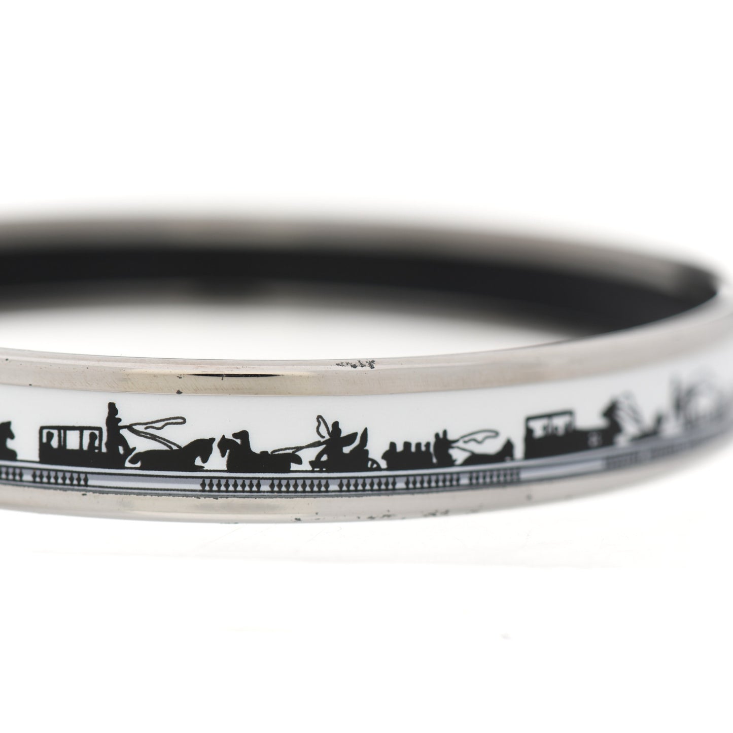 Enamel Printed Carriage Narrow Bracelet 65