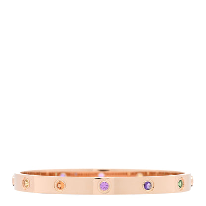 Cartier 18K Pink Gold Sapphire Garnet Amethyst LOVE Bracelet 17 2 of 5