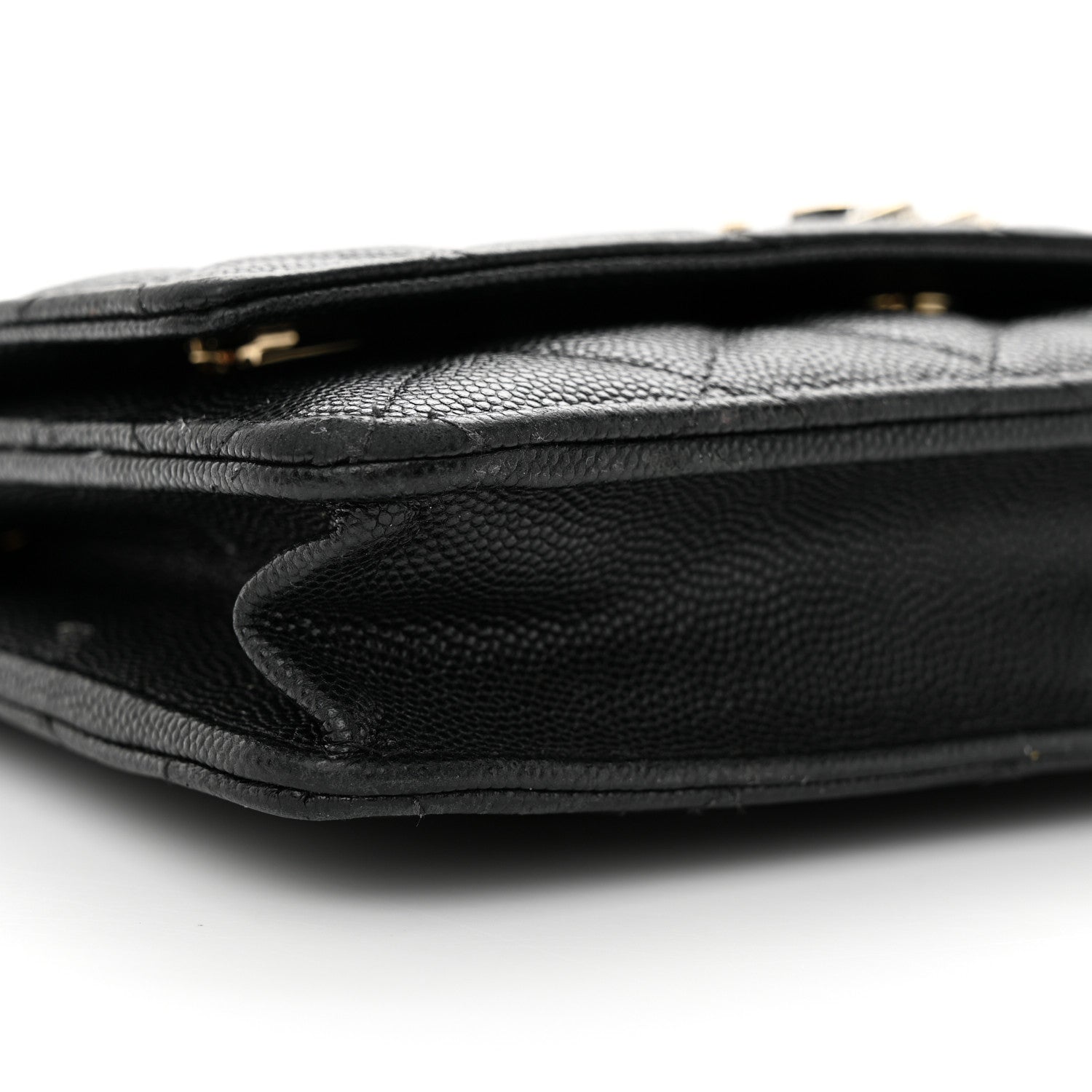 Chanel Caviar Quilted Crystal Enamel CC Wallet On Chain WOC Black 10 of 14