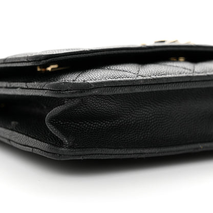 Chanel Caviar Quilted Crystal Enamel CC Wallet On Chain WOC Black 10 of 14