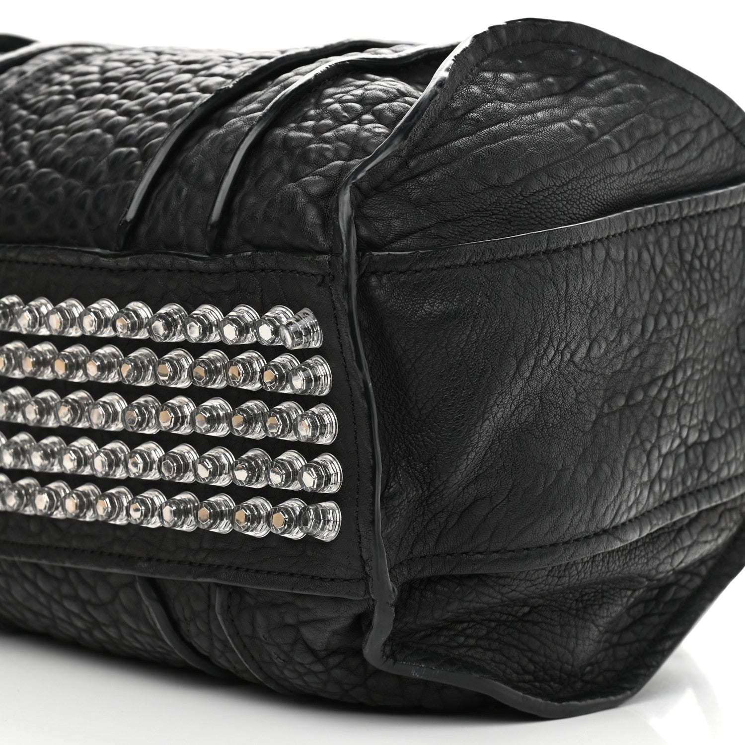 Alexander Wang Pebbled Lambskin Inside Out Rocco Black Clear Resin Hardware 9 of 10