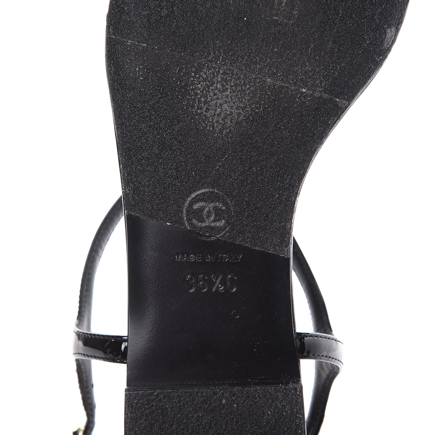 Chanel Patent Camellia Thong Sandals 36.5 Black White 7 of 9