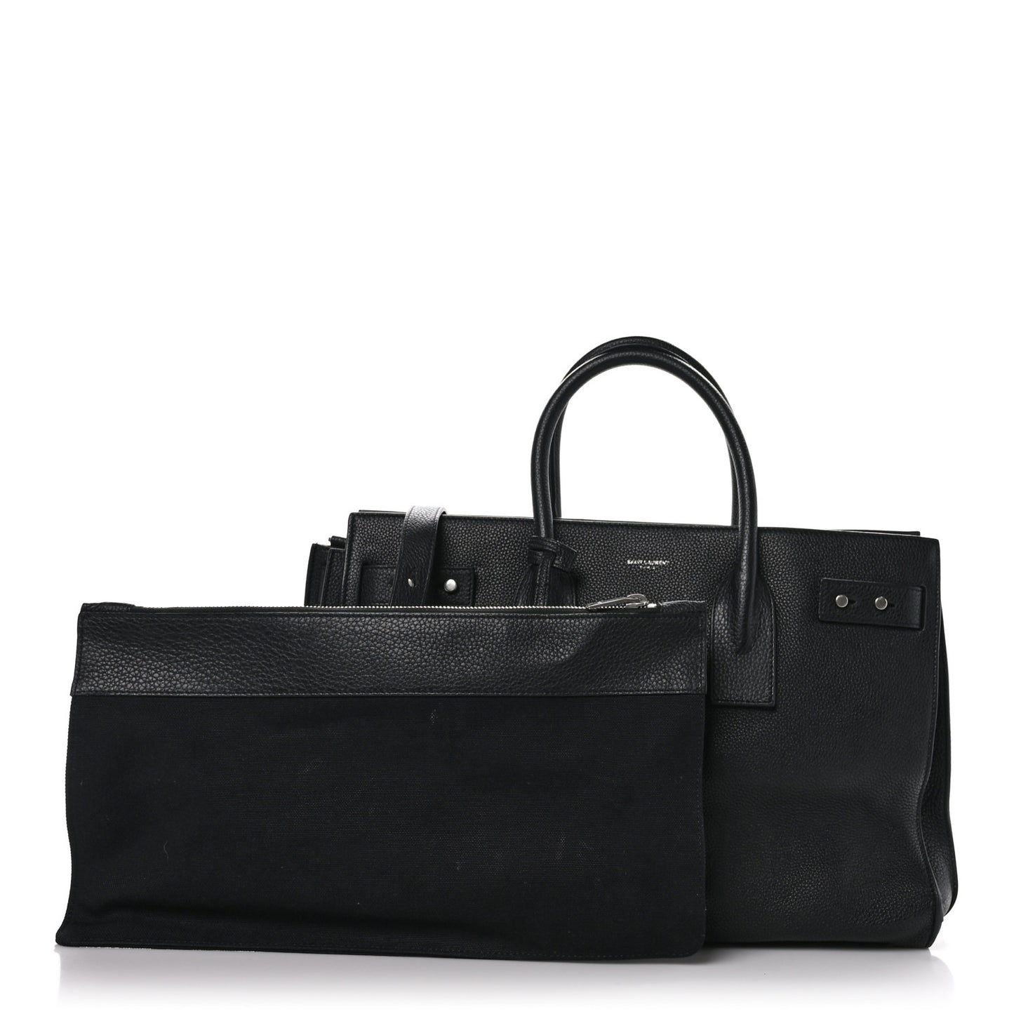 Grained Calfskin Medium Souple Sac De Jour Black