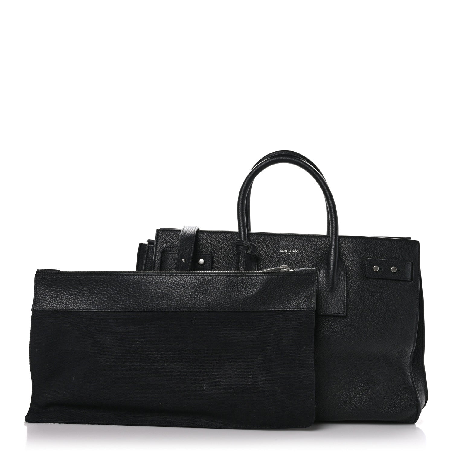 Saint Laurent Grained Calfskin Medium Souple Sac De Jour Black 3 of 12