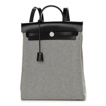 Hermes Criss Viking Vache Hunter Herbag a Dos Zip Retourne Backpack Ecru Black 1 of 11