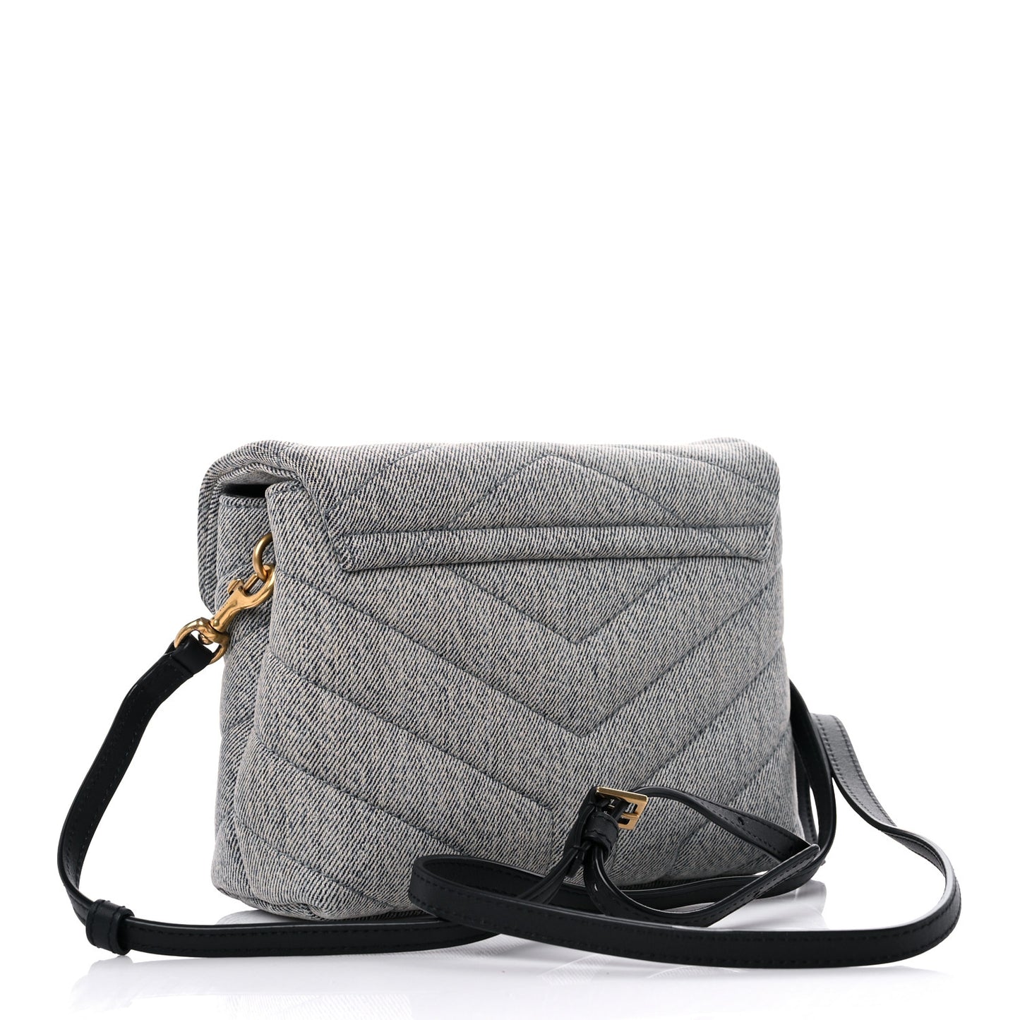 Denim Y Quilted Monogram Toy Loulou Crossbody Bag Grey