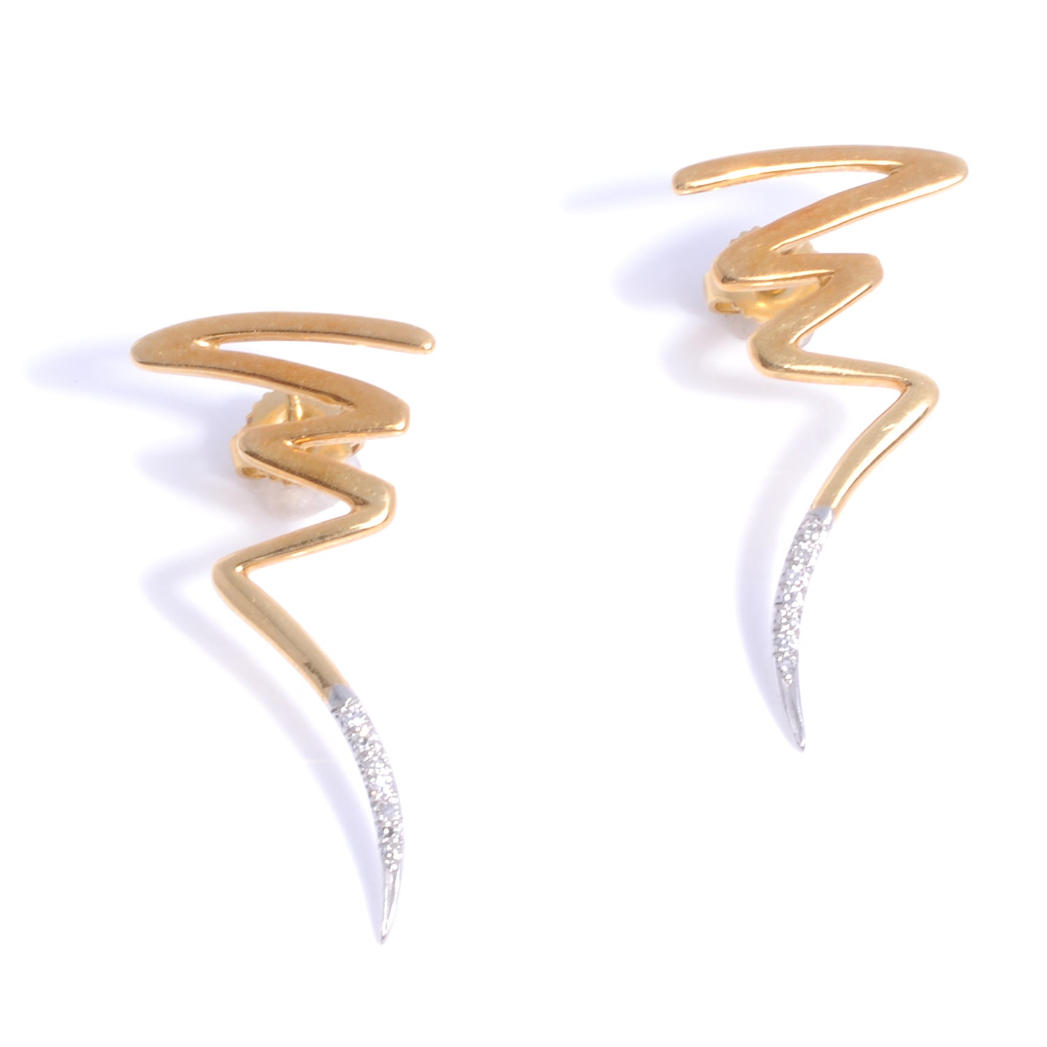 Tiffany 18K Platinum Diamond Paloma Picasso Scribble Earrings 1 of 5