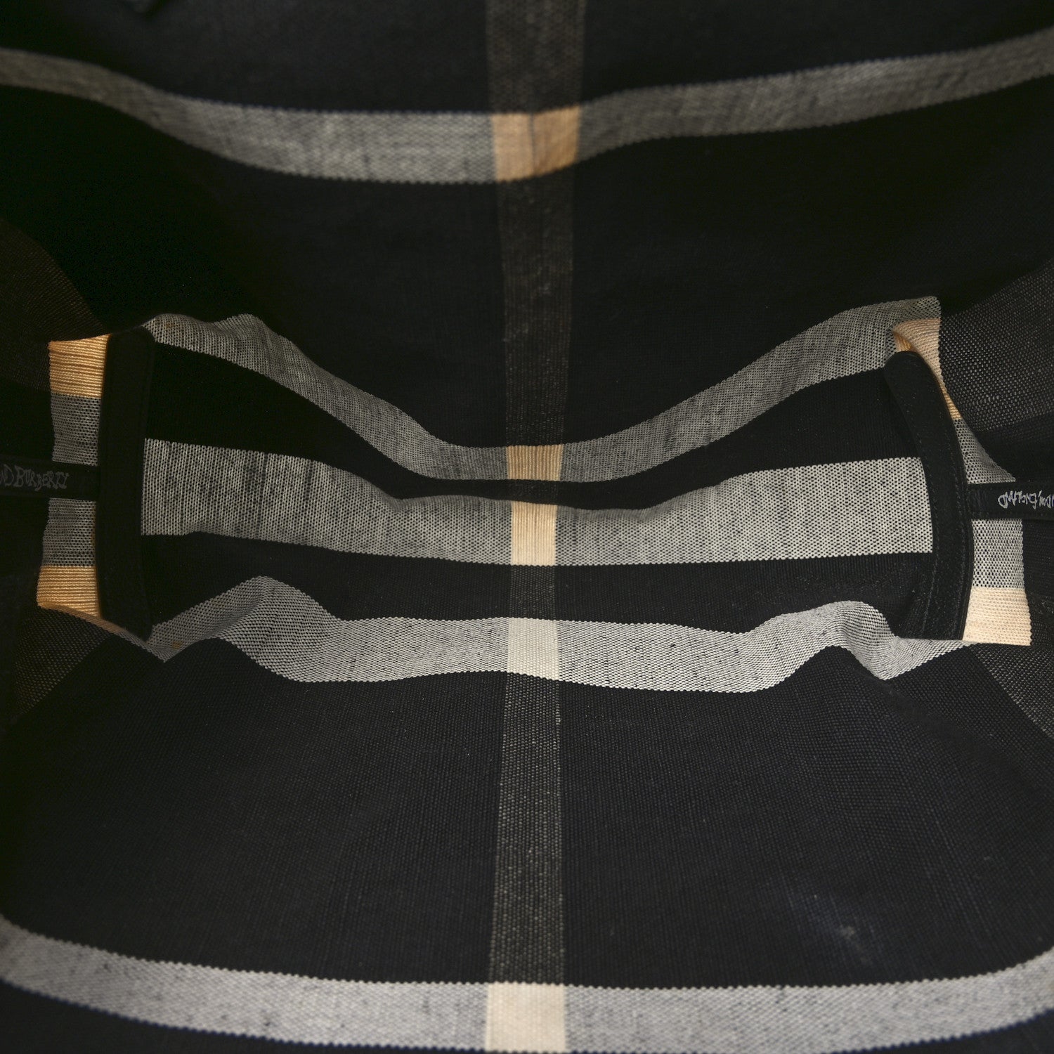Burberry Coated Canvas Mega Check Medium Doodle Tote Black White 5 of 9