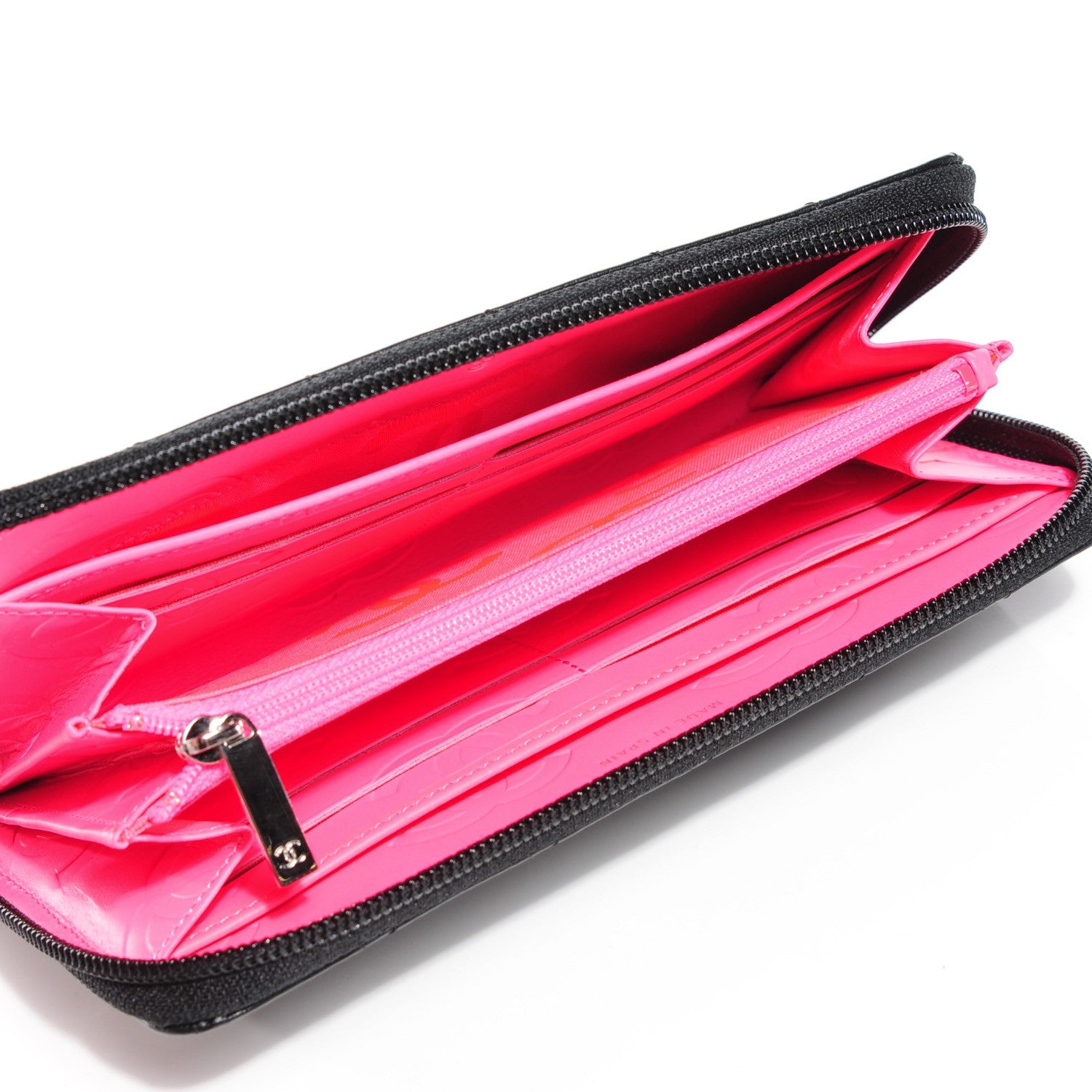 Chanel Calfskin Quilted Cambon Large Gusset Zip Around Wallet Black 5 of 8
