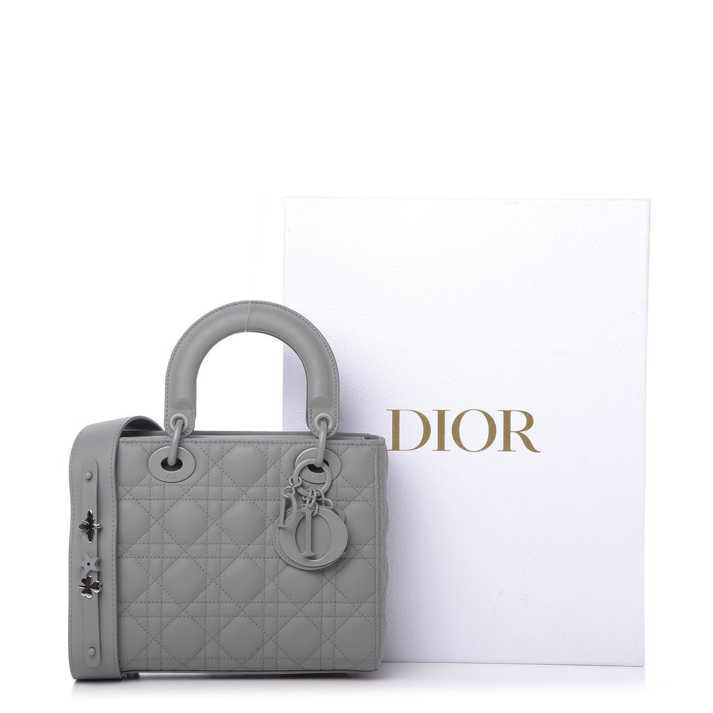 Ultra Matte Calfskin Cannage Small My ABCDior Lady Dior Gray