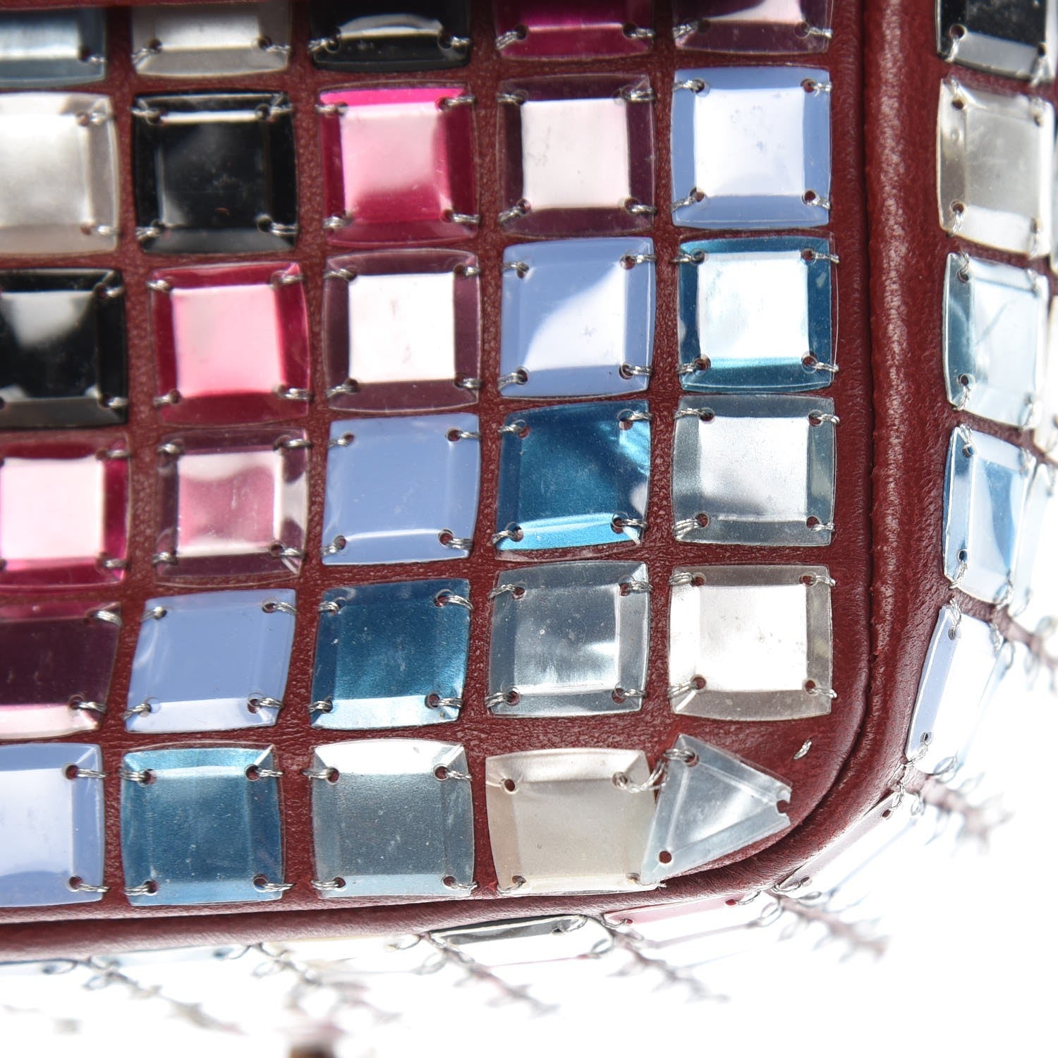 Chanel Lambskin Mosaic Medium Flap Red Multicolor 9 of 9
