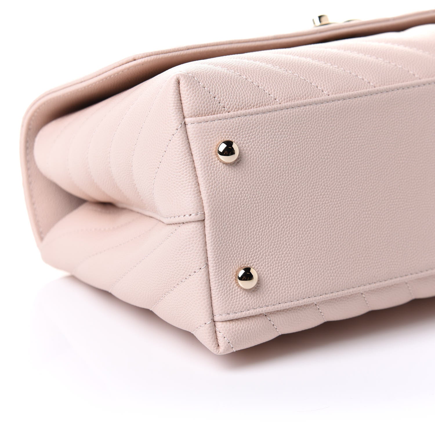 Chanel Caviar Lizard Embossed Chevron Quilted Small Coco Handle Flap Beige 9 of 11