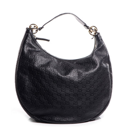 Gucci Guccissima GG Twins Large Hobo Black 1 of 7