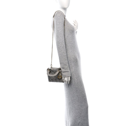 Christian Dior Metallic Lambskin Cannage Mini Lady Dior Grey 2 of 10