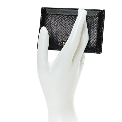 Prada Lizard Card Case Black 2 of 7