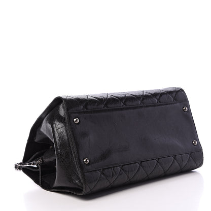 Chanel Crumpled Grained Calfskin Quilted CC Crave Tote Black 3 of 12