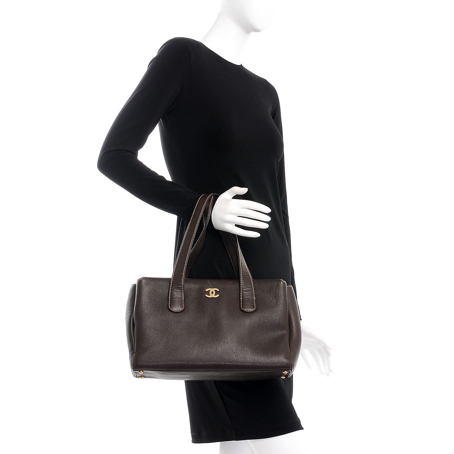 Chanel Caviar Smal Tote Brown 2 of 7