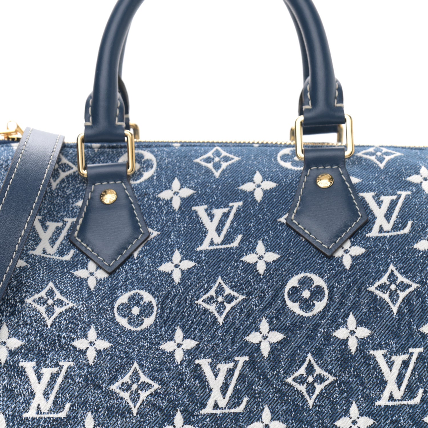 Louis Vuitton Monogram Jacquard Denim Speedy Bandouliere 25 Bleu 7 of 9