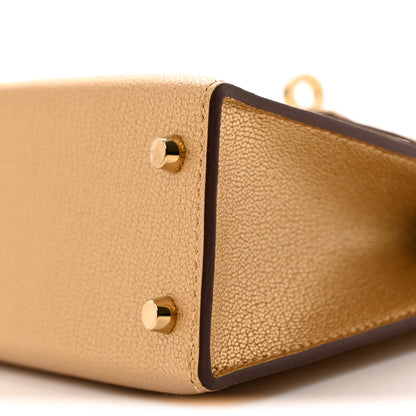 Hermes Metallic Chevre Chamkilight Mini Kelly Sellier 20 Dore 10 of 11