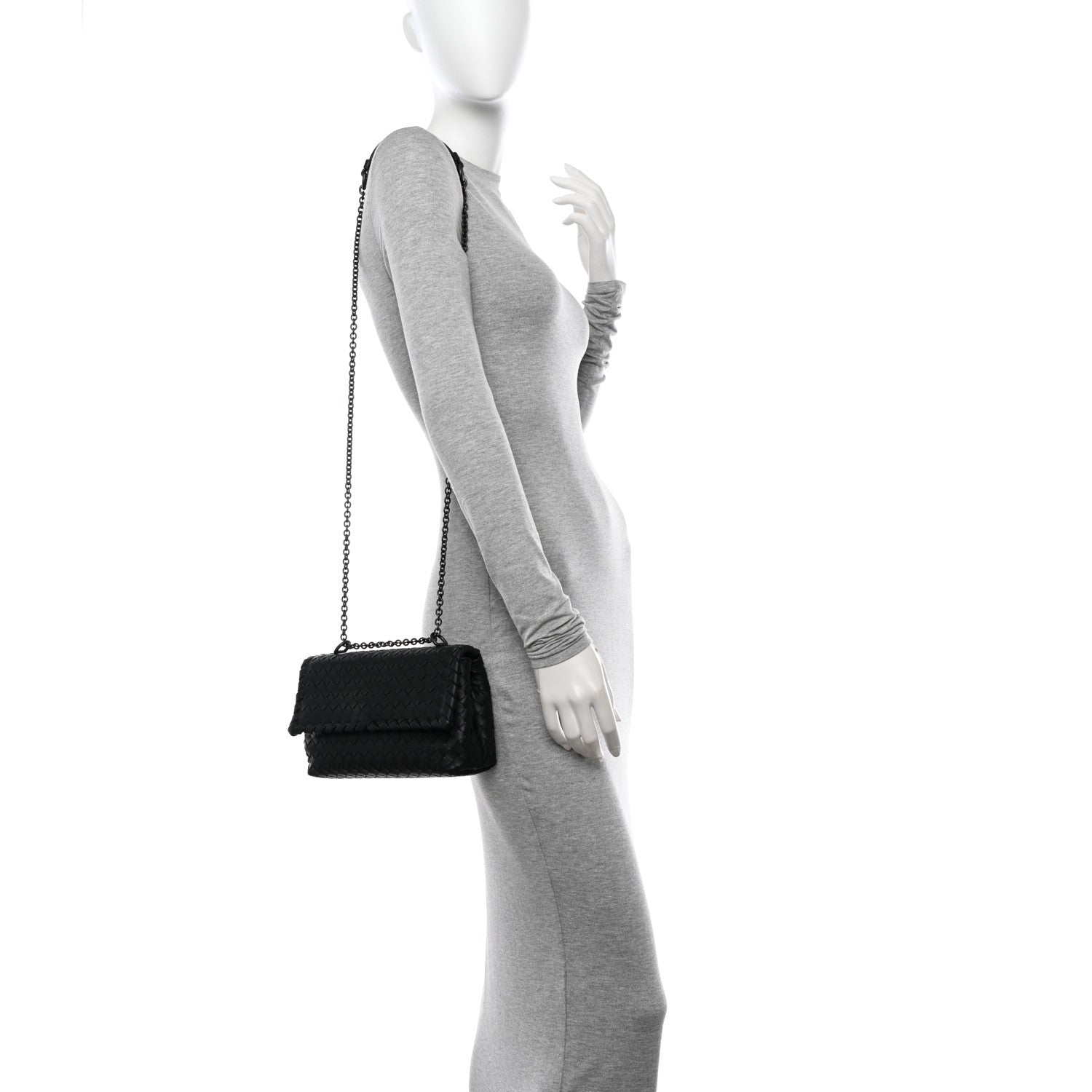 Bottega Veneta Nappa Intrecciato Baby Olimpia Shoulder Bag Black 2 of 10