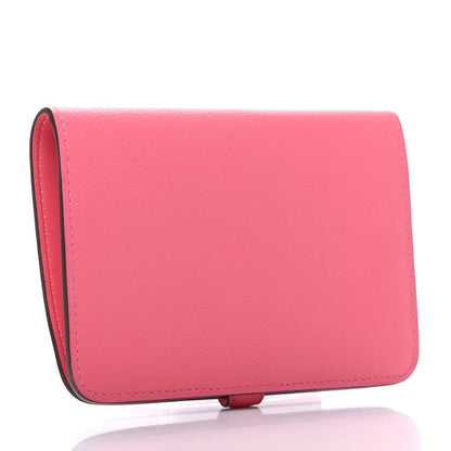 Hermes Evercolor Dogon Compact Wallet Rose Azalee 3 of 9