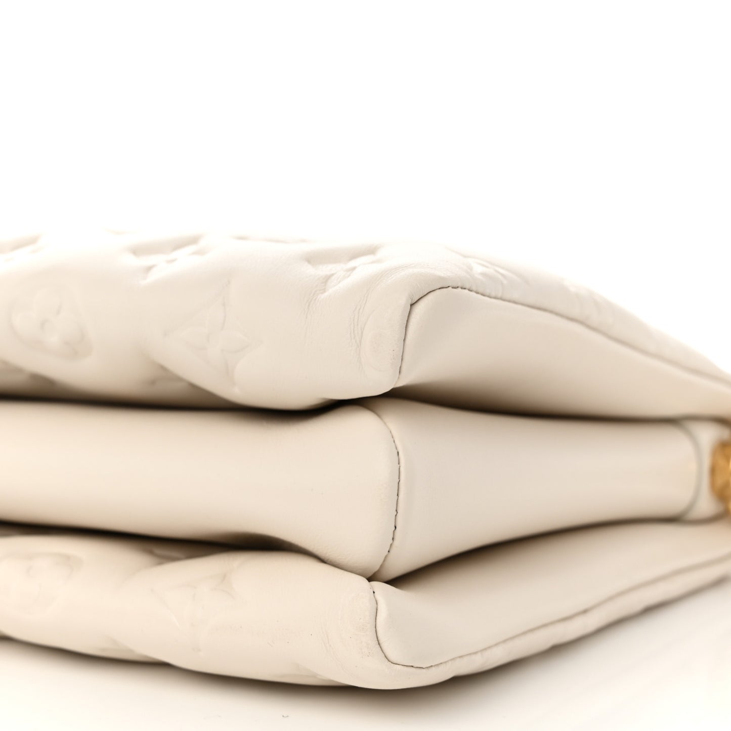 Lambskin Embossed Monogram Coussin PM Beige Cream