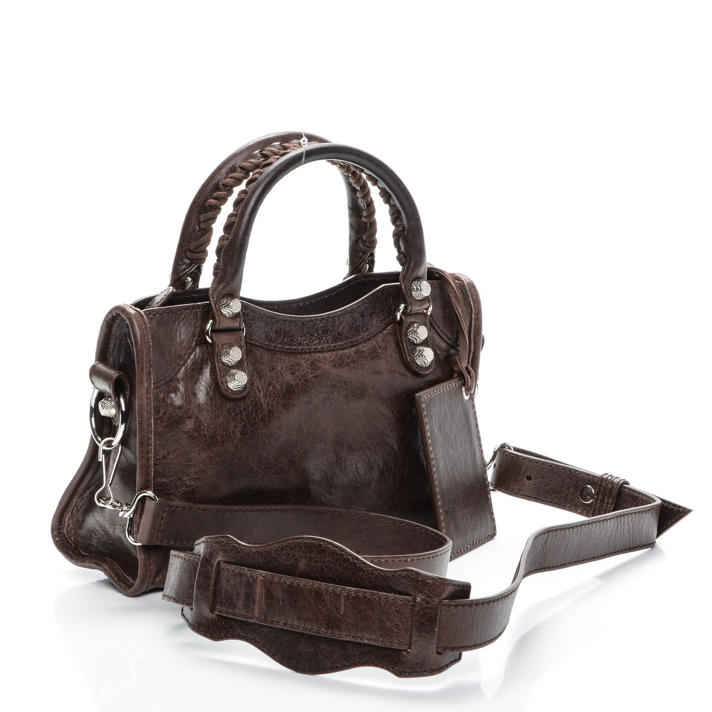 Agneau Giant 12 Silver Hardware Mini City Cigare Fonce