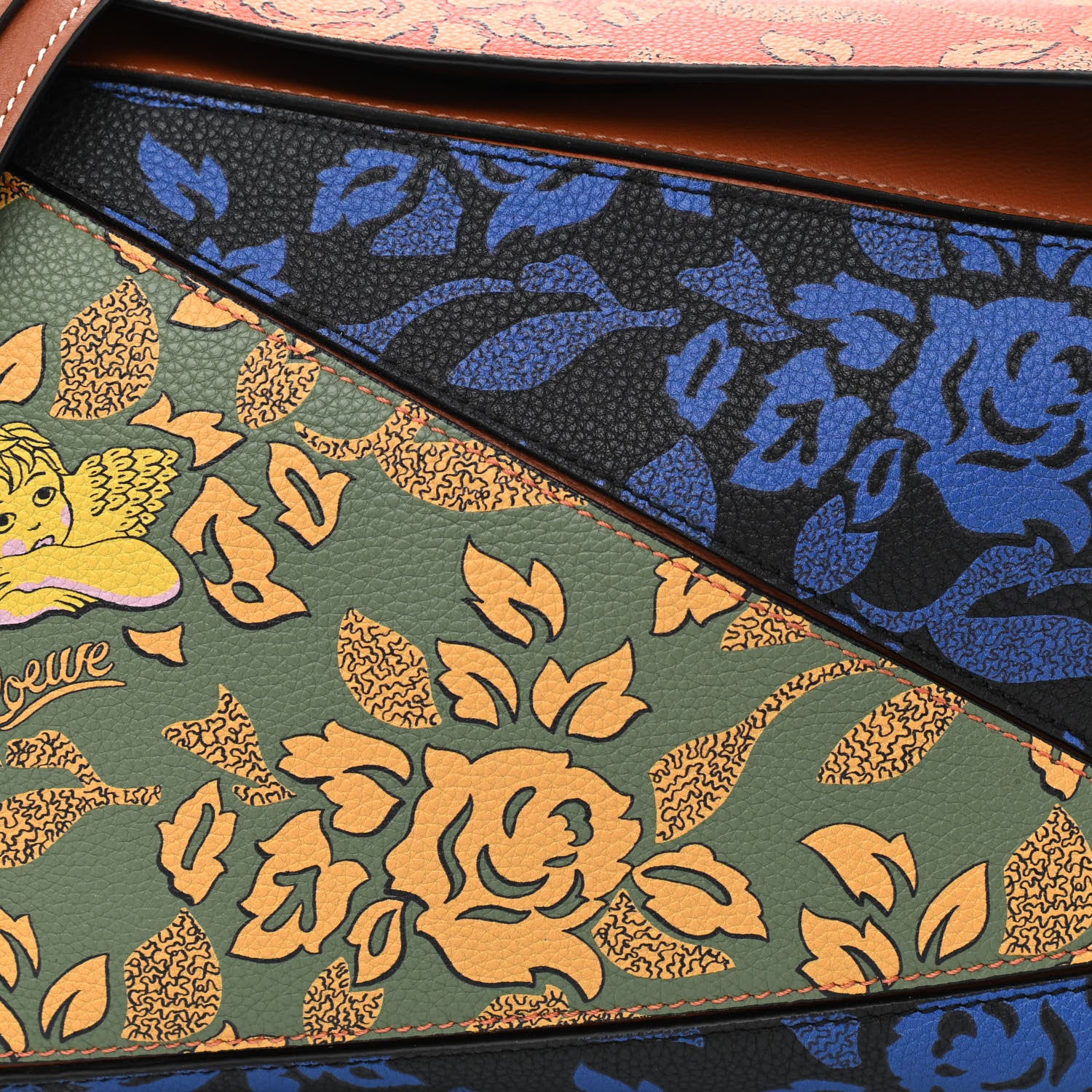 Loewe Calfskin Printed Medium Paula's Ibiza Patchwork Puzzle Bag Multicolor 7 of 9