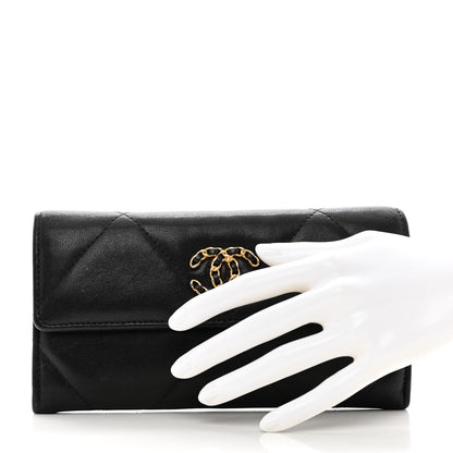 Chanel Lambskin Quilted Chanel 19 Flap Wallet Black 2 of 9