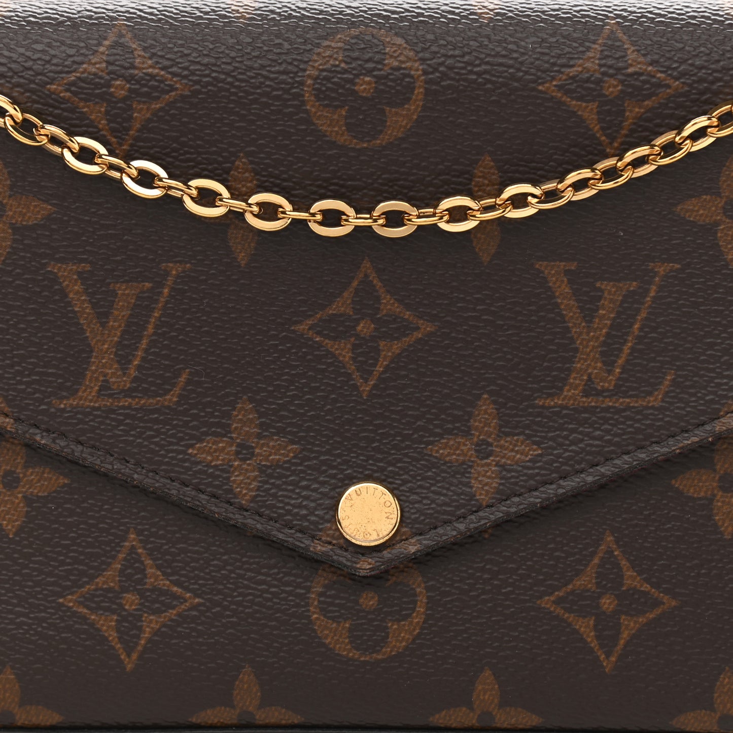 Monogram Pochette Felicie Chain Wallet Fuchsia