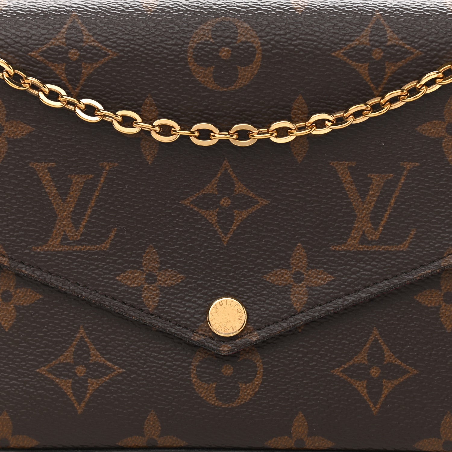 Louis Vuitton Monogram Pochette Felicie Chain Wallet Fuchsia 9 of 13