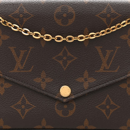 Louis Vuitton Monogram Pochette Felicie Chain Wallet Fuchsia 9 of 13