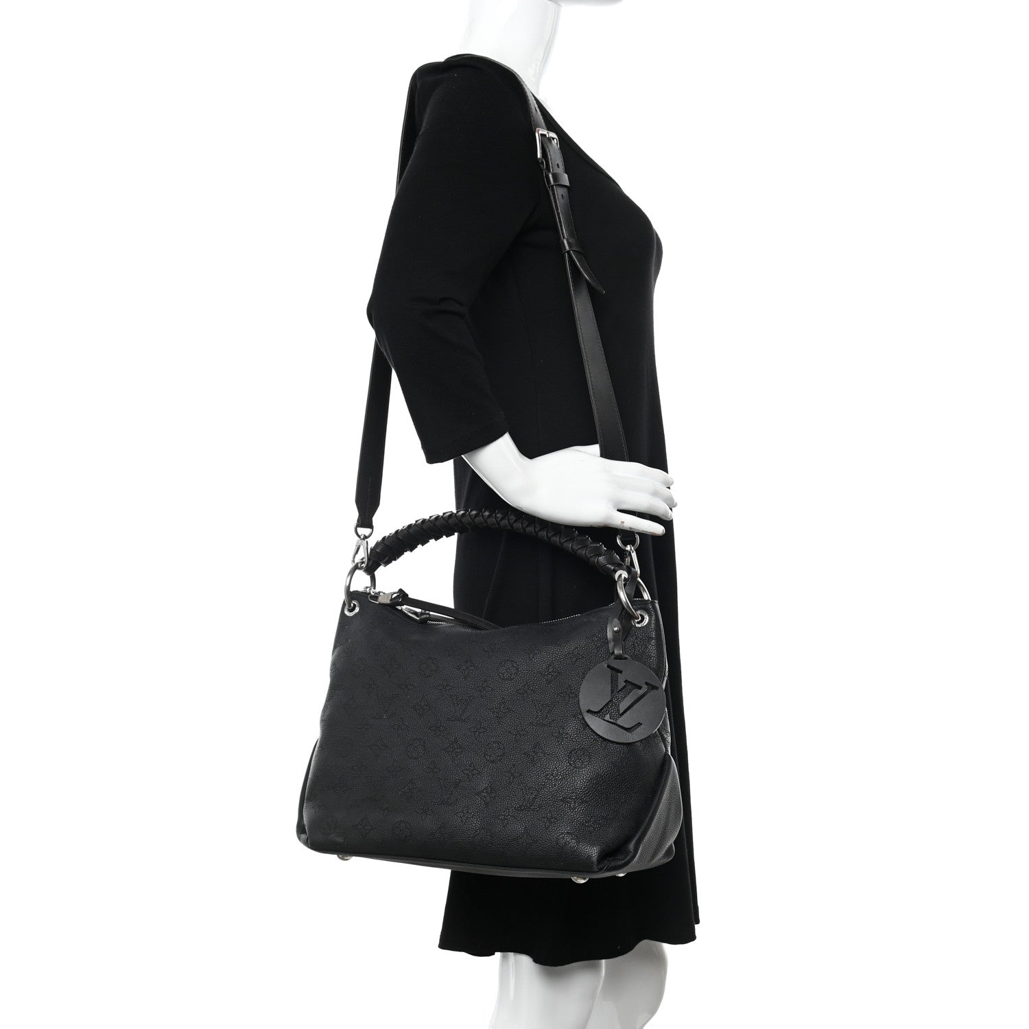 Louis Vuitton Mahina Beaubourg Hobo MM Black 2 of 10