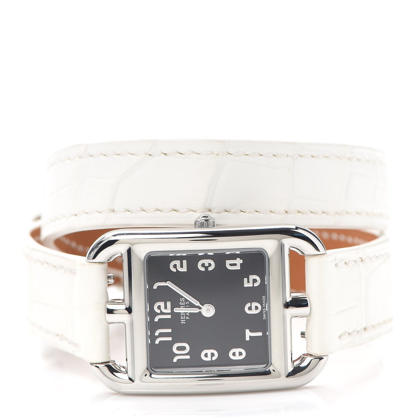 Stainless Steel Alligator 23mm Cape Cod Double Tour Quartz Watch Blanc