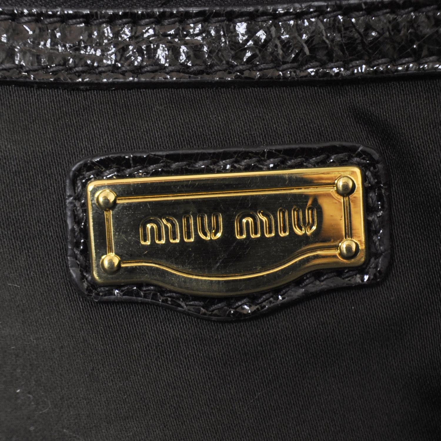 Miu Miu Calfskin Crocodile Embossed St Cocco Shopping Tote Moro 7 of 10
