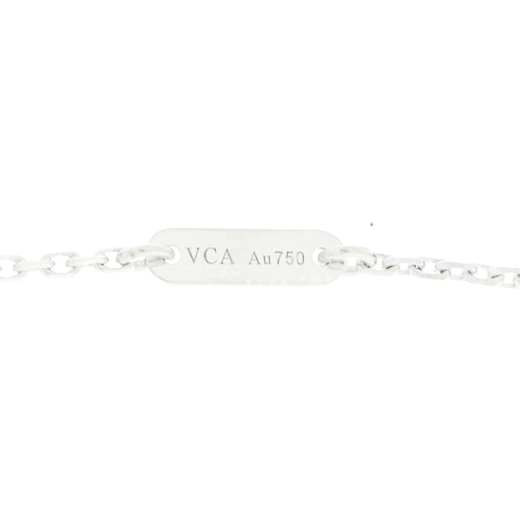18K White Gold Diamond Sweet Alhambra Pendant Necklace