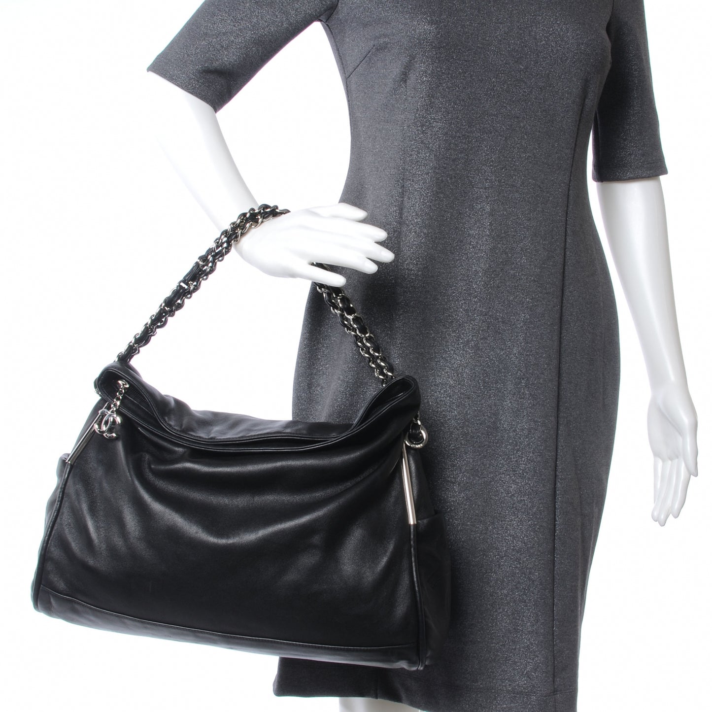 Lambskin Large Ultimate Soft Tote Black