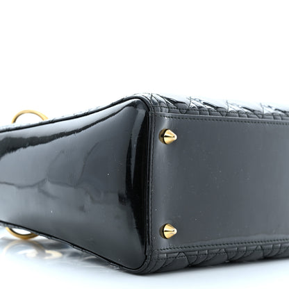 Christian Dior Patent Cannage Medium Lady Dior Black 9 of 12