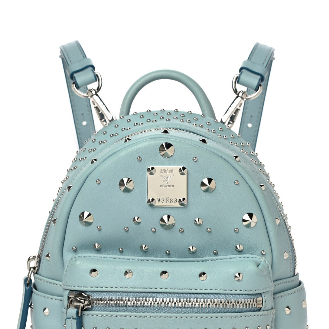 Calfskin Stud X-Mini Stark Bebe Boo Backpack Sky Blue