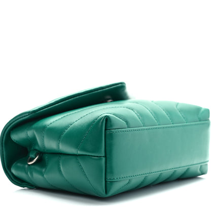 Saint Laurent Calfskin Y Quilted Monogram Toy Loulou Crossbody Bag Green Field 7 of 8