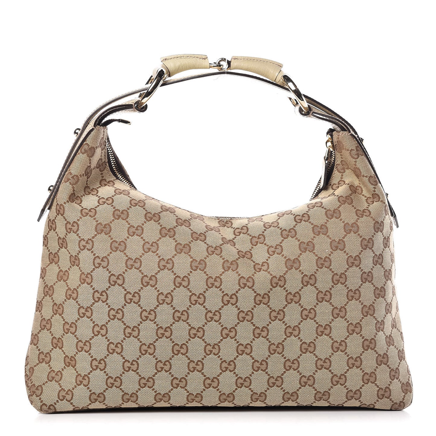 Monogram Medium Horsebit Chain Hobo Off White