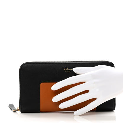 Mulberry Silky Calfskin Colorblock 12 Card Zip Around Wallet Nutmeg 2 of 8