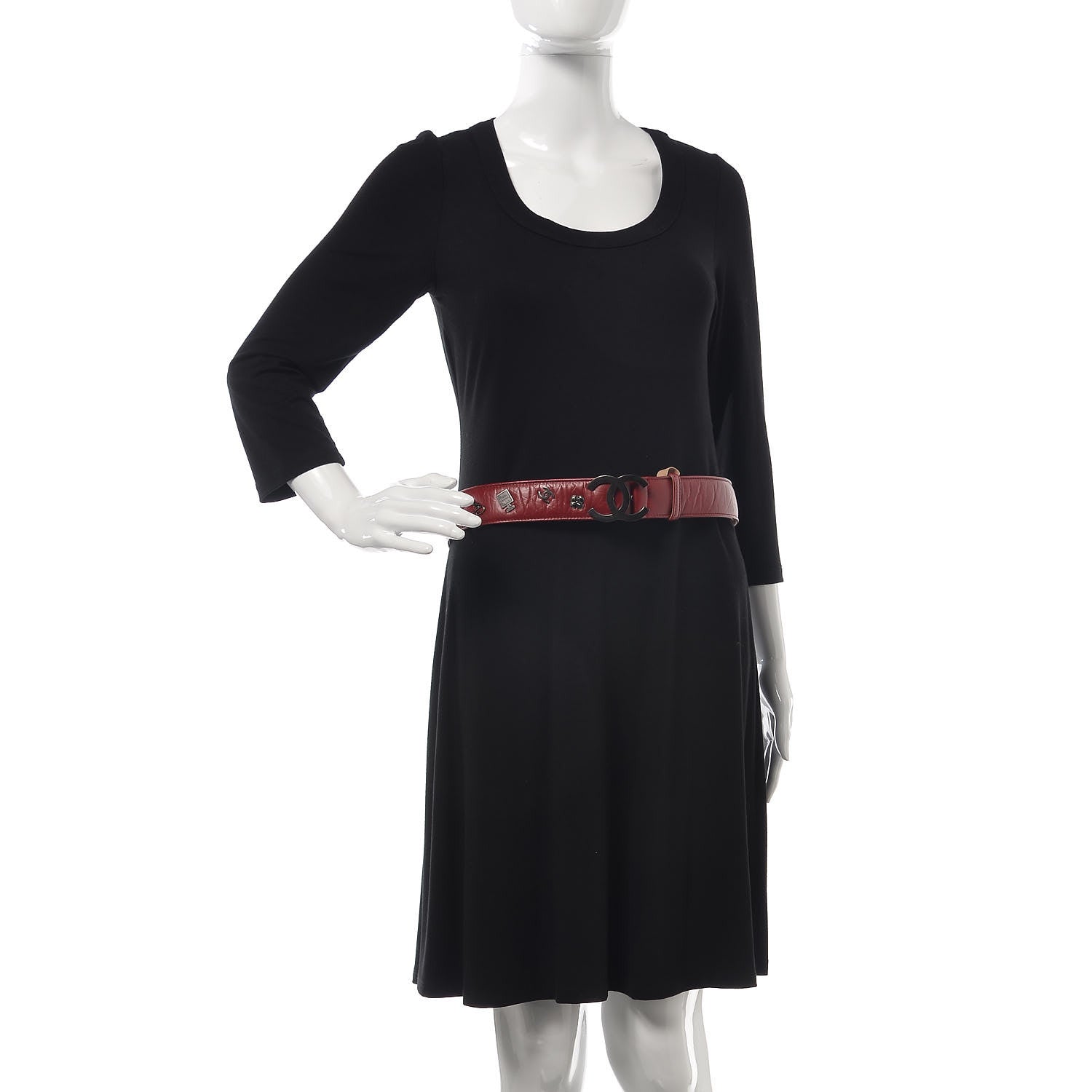 Chanel Aged Calfskin Charm Belt 90 36 Burgundy 2 of 10