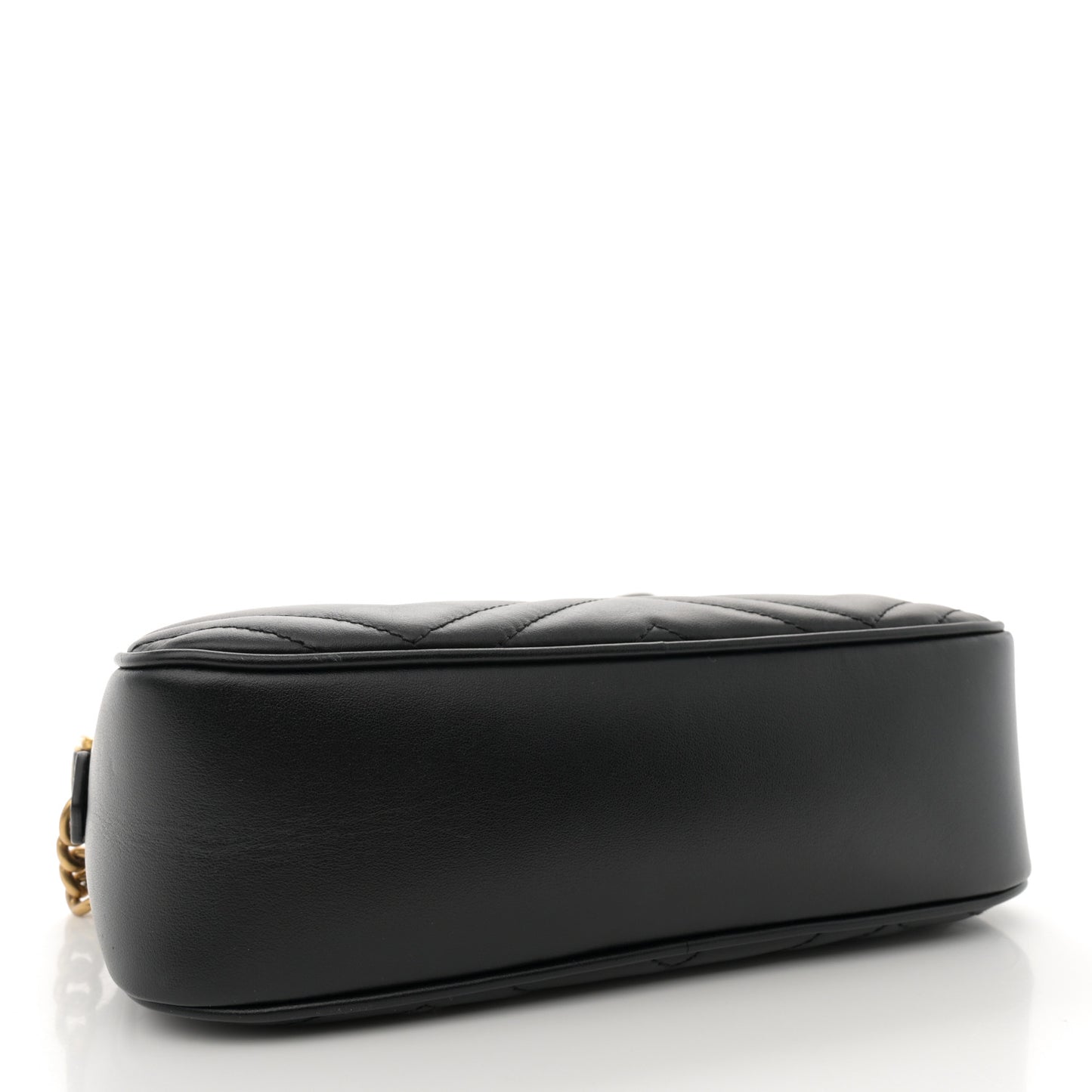 Calfskin Matelasse Small GG Marmont Chain Shoulder Bag Black
